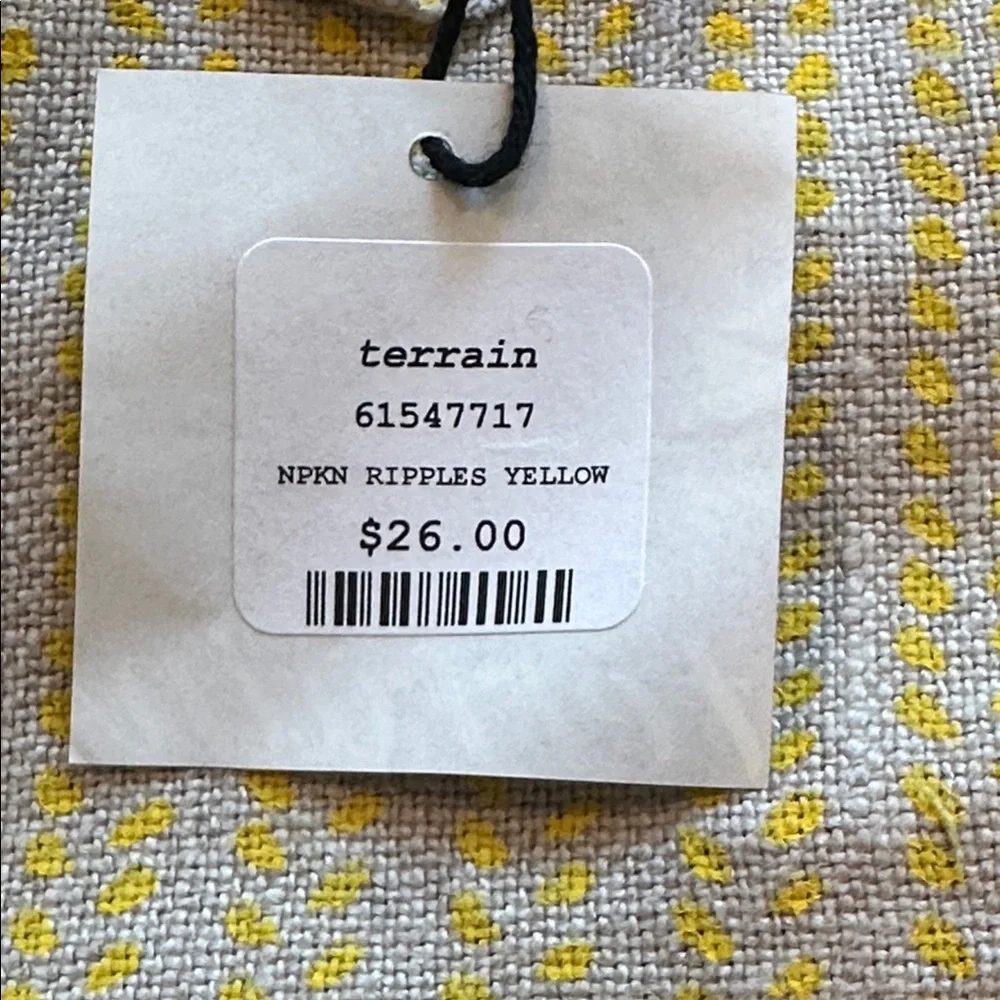 Anthropologie Terrain Ripples Linen Napkins Set of 2: Yellow and Mint Green NWT